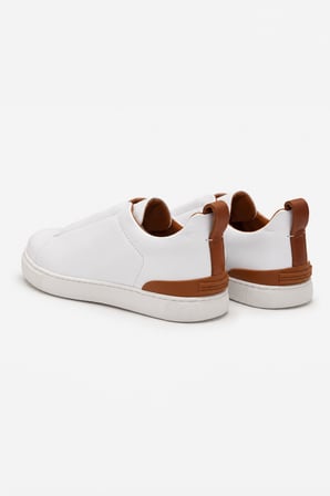  Erkek Beyaz Deri Sneaker Ayakkabı