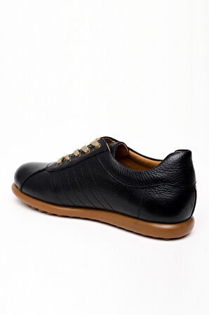  Erkek Siyah Deri Smart Casual Ayakkabı