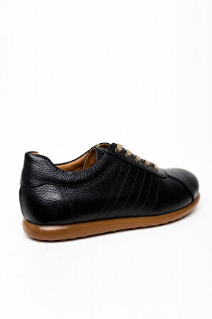  Erkek Siyah Deri Smart Casual Ayakkabı