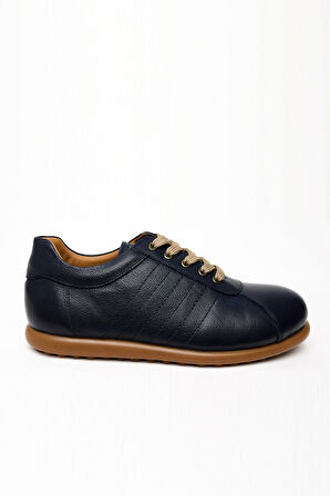  Erkek Lacivert Deri Smart Casual Ayakkabı