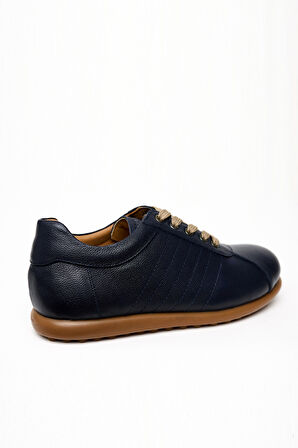  Erkek Lacivert Deri Smart Casual Ayakkabı