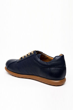  Erkek Lacivert Deri Smart Casual Ayakkabı