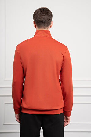  Erkek Kiremit Femuarlı Bato Yaka Dynamic Fit Rahat Kesim Sweatshirt