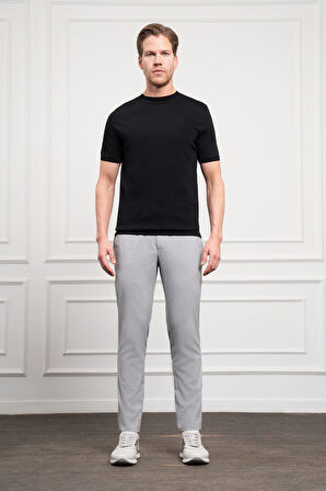  Erkek Siyah Trend Bisiklet Yaka Dynamic Fit Rahat Kesim Rayon T-Shirt