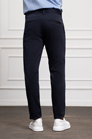  Erkek Lacivert Slim Fit Dar Kesim Chino Pantolon