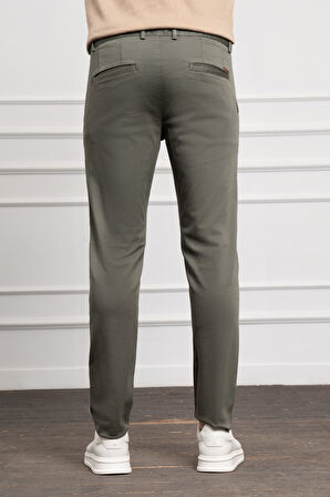  Erkek Yeşil Slim Fit Dar Kesim Chino Pantolon