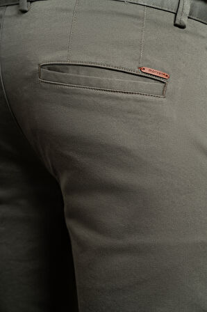  Erkek Yeşil Slim Fit Dar Kesim Chino Pantolon