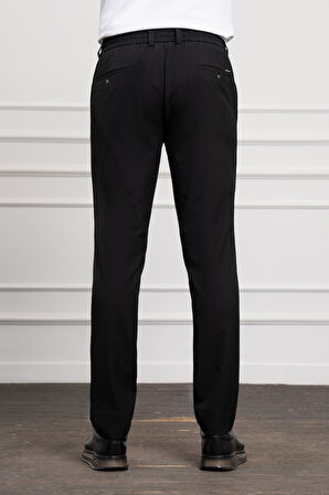  Erkek Siyah Slim Fit Dar Kesim İpli Jogger Pantolon
