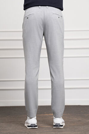 Erkek Gri Slim Fit Dar Kesim İpli Jogger Pantolon