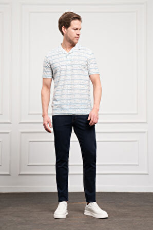  Erkek Mavi Trend Dynamic Fit Rahat Kesim Polo Yaka T-Shirt