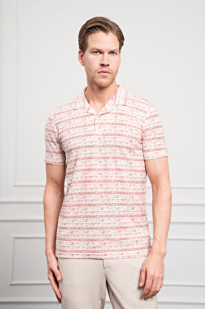  Erkek Kiremit Trend Dynamic Fit Rahat Kesim Polo Yaka T-Shirt