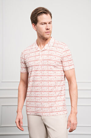  Erkek Kiremit Trend Dynamic Fit Rahat Kesim Polo Yaka T-Shirt