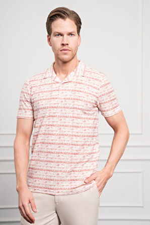  Erkek Kiremit Trend Dynamic Fit Rahat Kesim Polo Yaka T-Shirt