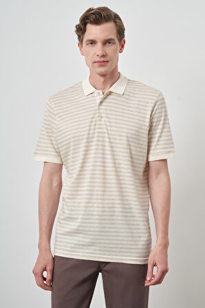  Erkek Bej Trend  Polo Yaka T-Shirt