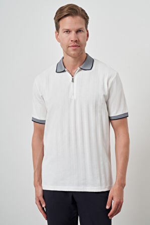  Erkek Ekru Trend  Polo Yaka T-Shirt