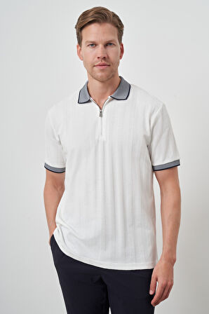  Erkek Ekru Trend  Polo Yaka T-Shirt