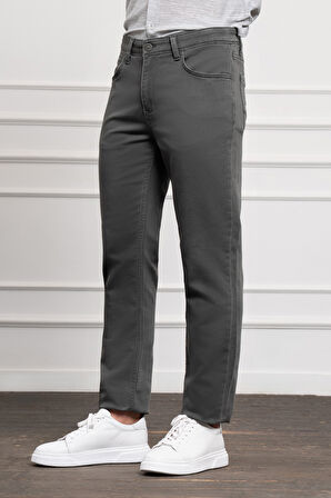  Erkek Haki Mevsimlik Pamuk 5 Cep Dynamic Fit Jean Pantolon