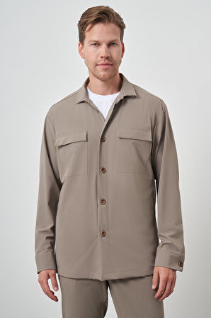  Erkek Vizon Worker Gömlek Ceket