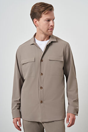  Erkek Vizon Worker Gömlek Ceket