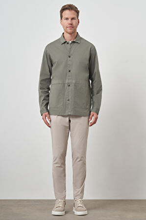  Erkek Su Yeşili Worker Gömlek Ceket