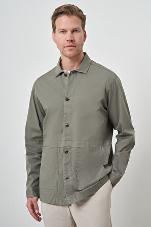  Erkek Su Yeşili Worker Gömlek Ceket