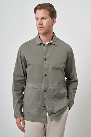  Erkek Su Yeşili Worker Gömlek Ceket