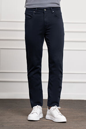 Erkek Lacivert Mevsimlik Pamuk 5 Cep Dynamic Fit Jean Pantolon