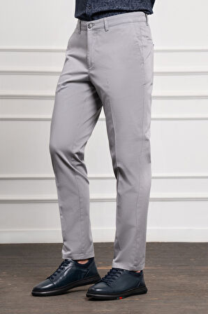  Erkek Gri Dynamic Fit Chino Pantolon