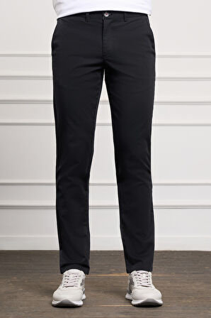  Erkek Siyah Slim Fit Chino Pantolon