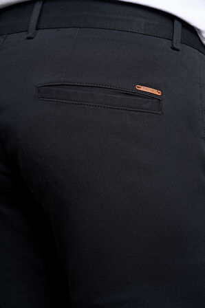  Erkek Siyah Slim Fit Chino Pantolon