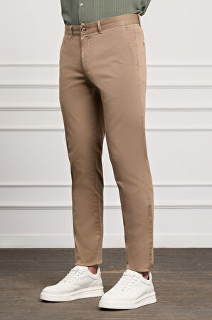  Erkek Vizon Slim Fit Chino Pantolon