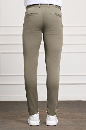  Erkek Yeşil Slim Fit Chino Pantolon