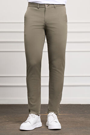  Erkek Yeşil Slim Fit Chino Pantolon