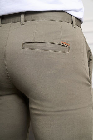  Erkek Yeşil Slim Fit Chino Pantolon