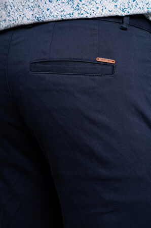  Erkek Lacivert Slim Fit Chino Pantolon