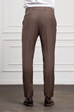 Erkek KAHVE Basic Slim Fit Classic Pantolon