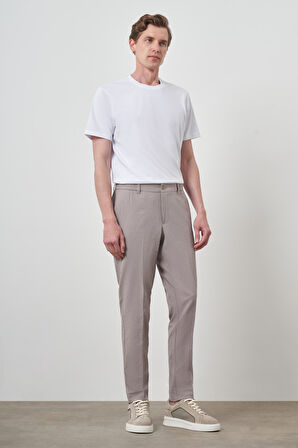  Erkek Bej Polyester Lastikli Trend Slim Fit Pantolon