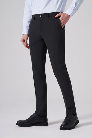  Erkek Siyah Trend Slim Fit Yandan Lastikli Pantolon