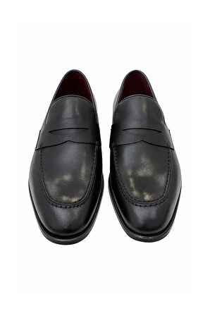  Erkek Siyah Classic Analin Neolit Taban Kuşaklı Ayakkabı