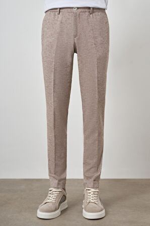  Erkek Vizon Trend Tam Lastikli Slim Fit Pantolon