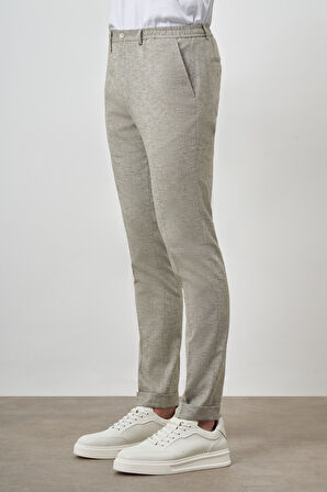  Erkek Çağla Yeşili Trend Tam Lastikli Slim Fit Pantolon