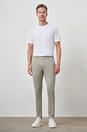  Erkek Çağla Yeşili Trend Tam Lastikli Slim Fit Pantolon