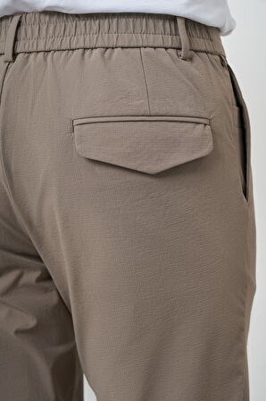  Erkek Vizon Trend Slim Fit Tam Lastik Pantolon