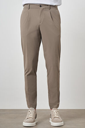  Erkek Vizon Trend Slim Fit Tam Lastik Pantolon
