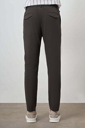  Erkek Haki Trend Slim Fit Tam Lastik Pantolon