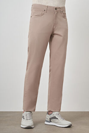  Erkek Bej Pamuk 5 Cep Dynamic Fit Jean Kot Pantolon