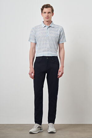  Erkek Lacivert Pamuk 5 Cep Slim Fit Jean Kot Pantolon
