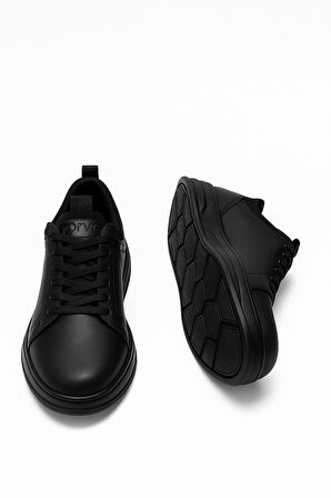  Erkek Siyah Mevsimlik Casual Deri Ayakkabı