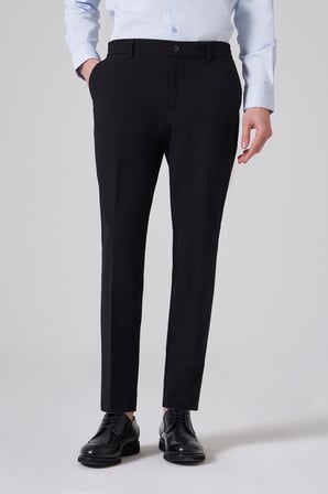  Erkek Siyah Trend Yandan Lastikli Slim Fit Pantolon