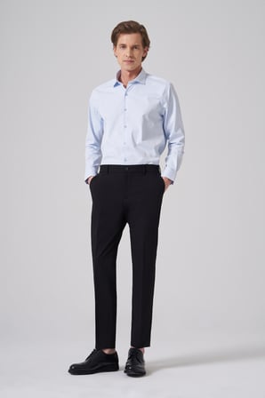  Erkek Siyah Trend Yandan Lastikli Slim Fit Pantolon